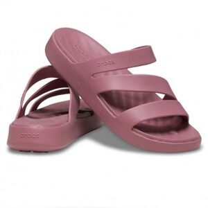 CROCS Getaway Women's Strappy Sandals Dusty Rose Cushioned Free Feel Tech Size 9